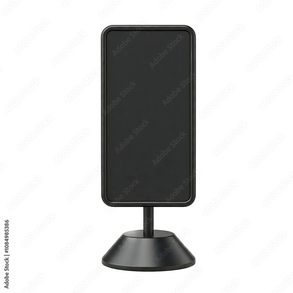 Empty black billboard mockup isolated on white background, product mockup design Empty black billboard mockup isolated on white background, product mockup design