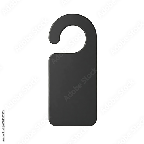 Empty black door hanger isolated on white background