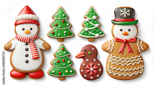 Festive Gingerbread Collection, Snowmen, Christmas Trees, Holiday Treats, Winter Delights