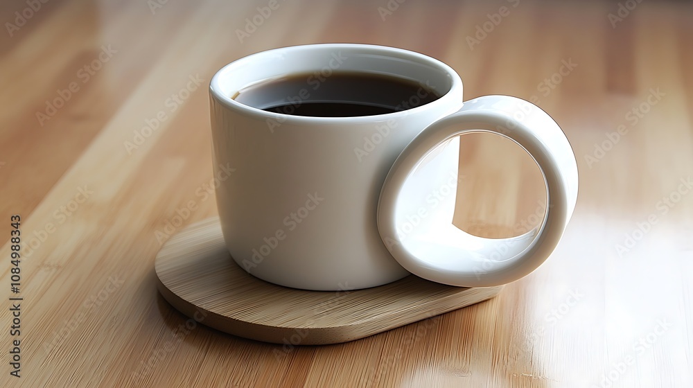 Coffee Cup with Wooden Handle and Coaster Coffee Cup with Wooden Handle and Coaster
