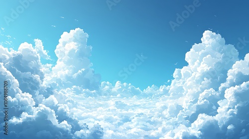 Blue sky with small clouds clean background, Beautiful sky clouds background, Blue sky with white clouds