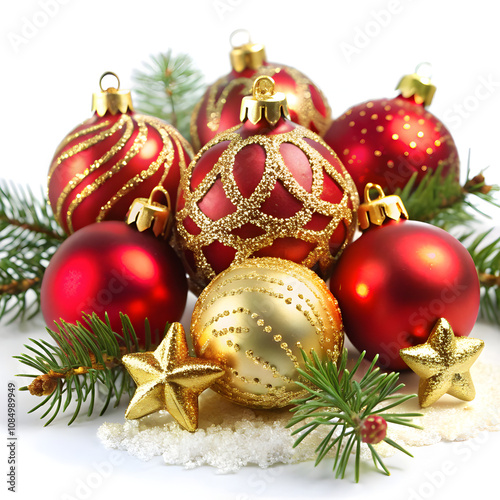 christmas decoration balls  on white  background