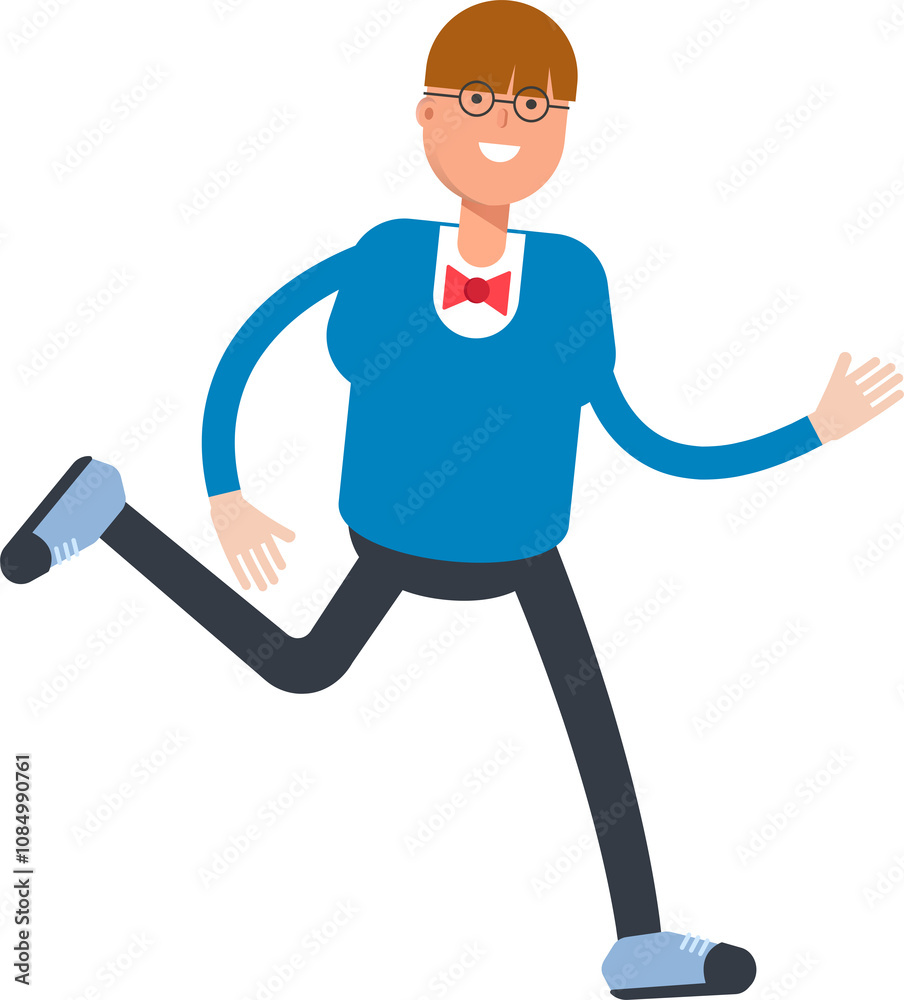 Boy with Bowtie Suit Character Running
Boy with Bowtie Suit Character Running