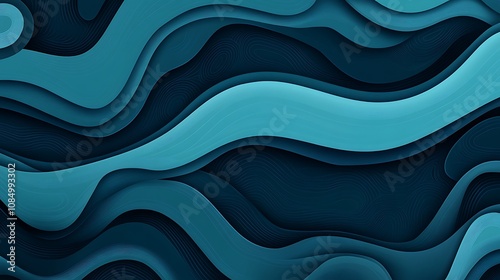 Blue color abstract background with swirling lines wave