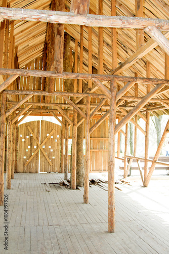 old wooden barn inside view