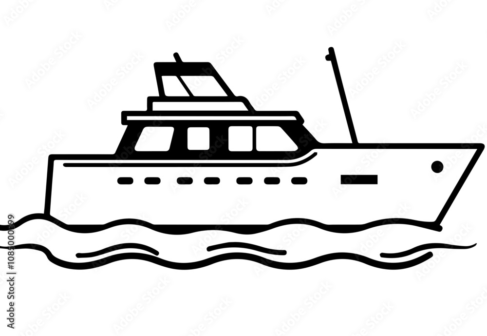 acht illustration, minimalist design, sailing on water acht illustration, minimalist design, sailing on water