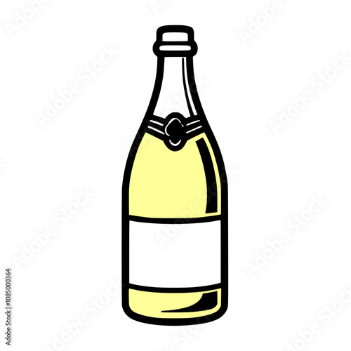  Champagne bottle illustration, colorful designne bottle illustration