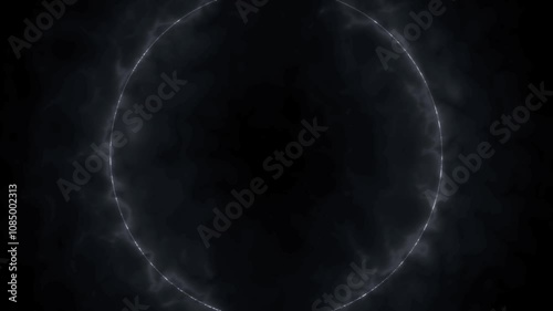 Abstract shockwave electric current energy explosion effect on black background.