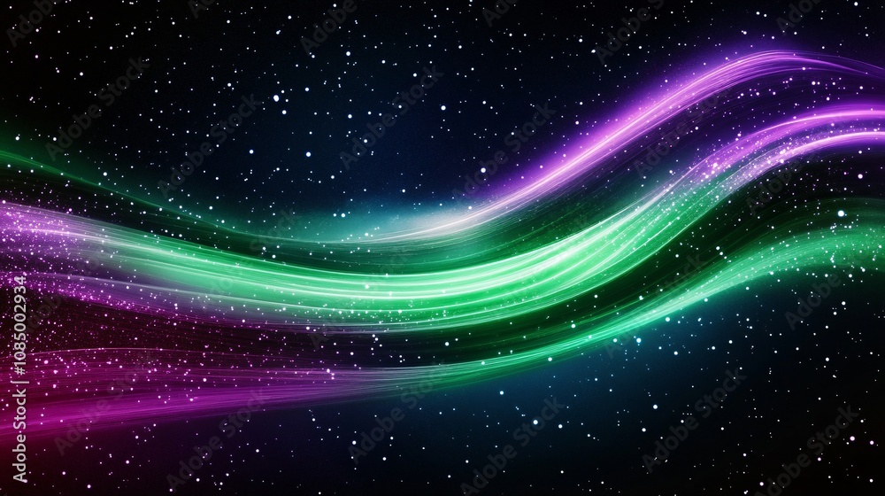 Fototapeta premium Abstract Purple Green Space Galaxy Background
