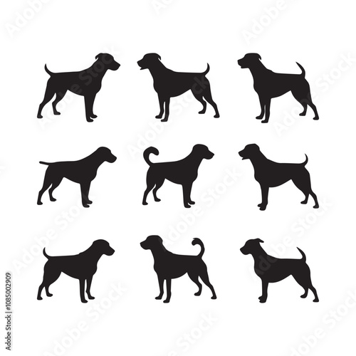 Dog silhouette flat illustration