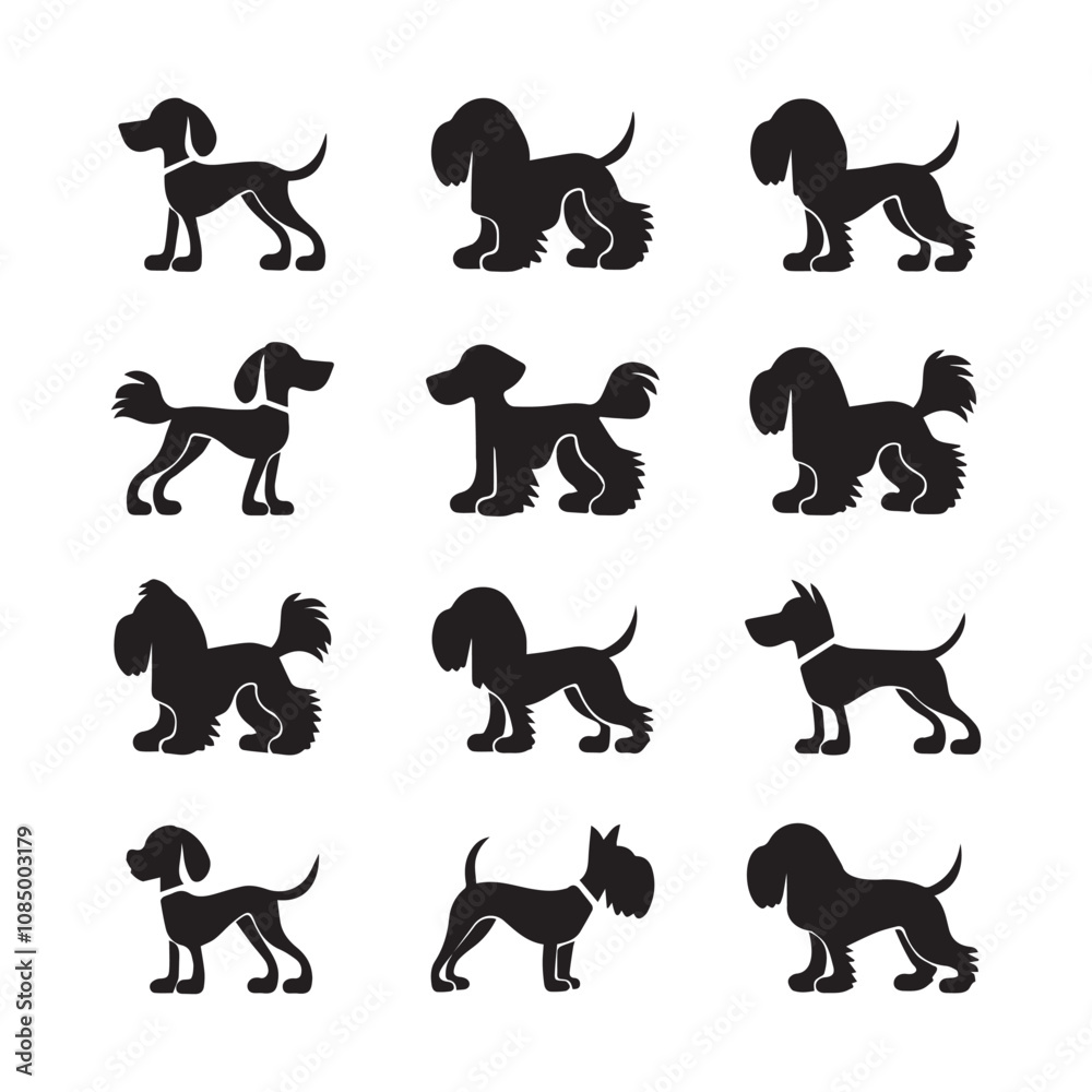 Obraz premium Dog silhouette flat illustration