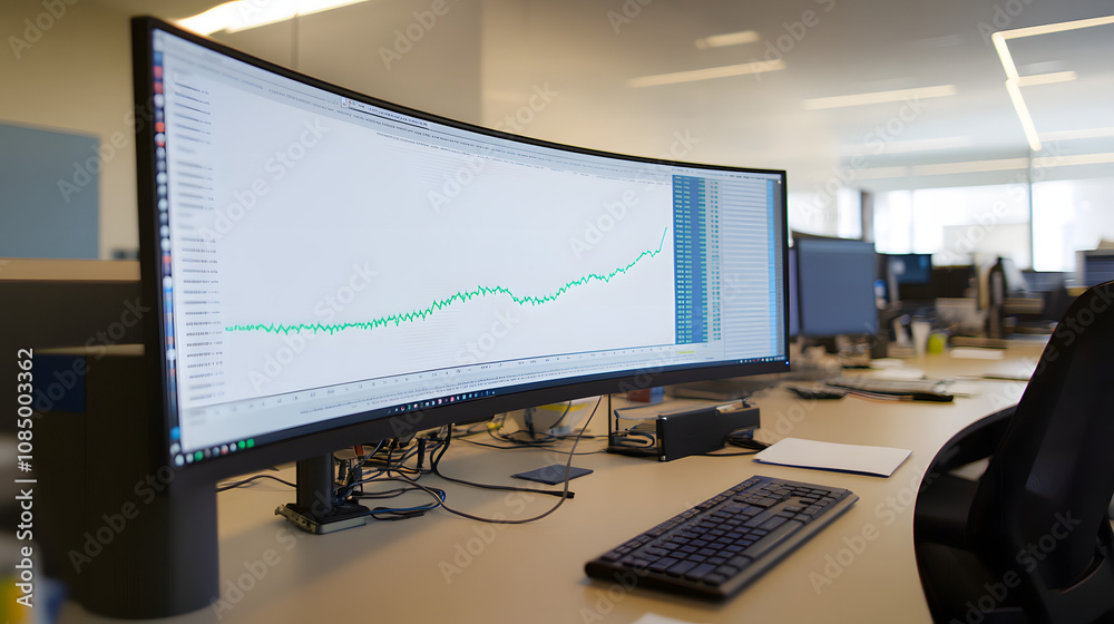 Naklejka premium Yield curve graph showing the relationship between interest rates and maturity dates, illustrating economic indicators and market expectations for future growth and stability.