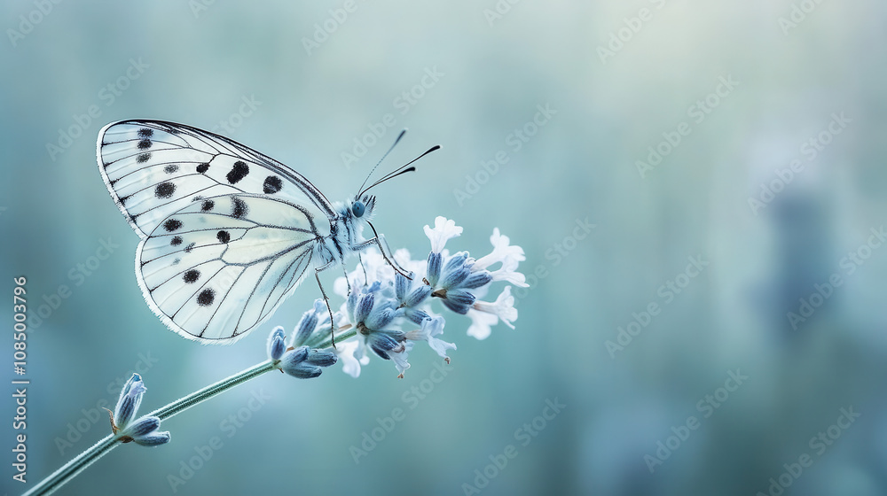 Obraz premium Butterfly Resting on Lavender Close Up