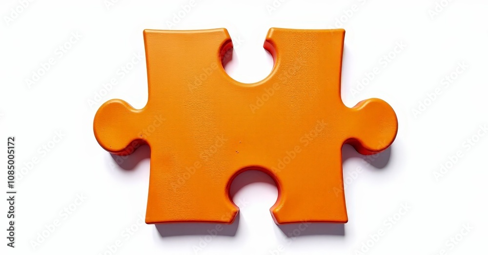 Obraz premium Orange Puzzle Piece Symbolizing Connection and Problem Solving For Team Collaboration