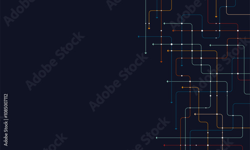 Digital technology background. Concept with technology line. Circuit board background technology