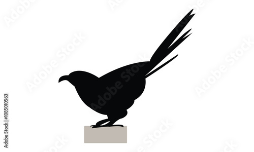 Crow Pheasant Silhouette Design  And Vector Illustration. 