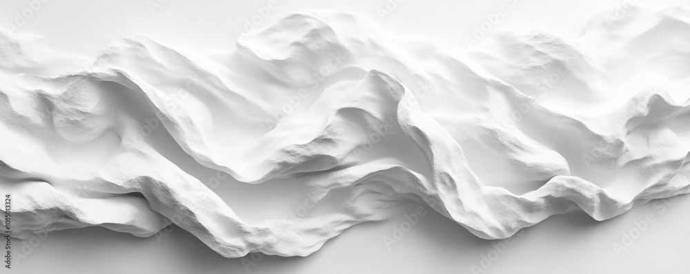 Obraz premium white non-representational flow undulation, grainy texture simple design, Generative AI