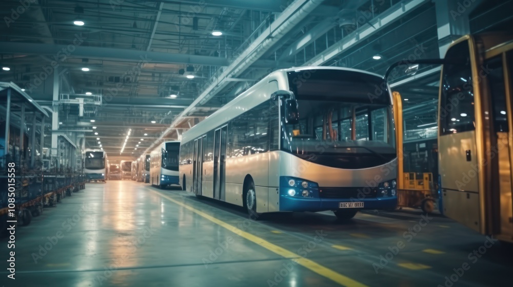 Fototapeta premium Bus Manufacturing Facility