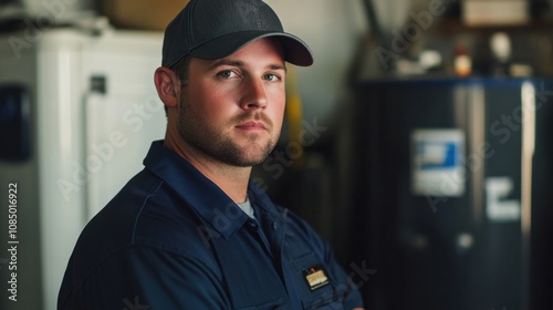 Portrait of a professional HVAC technician in uniform