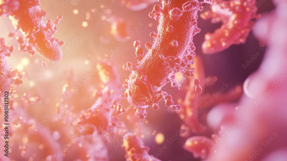 3D illustration of Lactobacillus probiotic bacteria. 3D illustration of Lactobacillus probiotic bacteria.