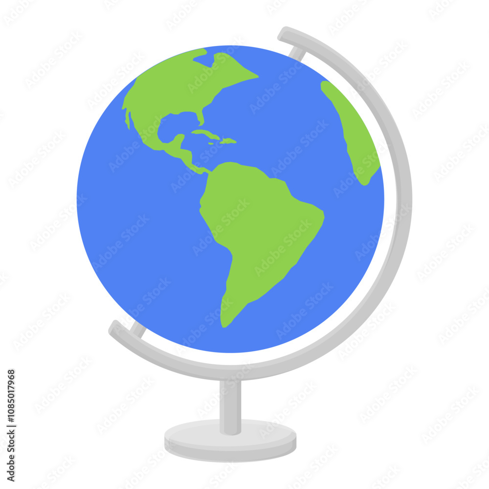 World Globe Education with Stand Vector. World Map Globe Illustration. Simple Globe Icon. World Globe Education with Stand Vector. World Map Globe Illustration. Simple Globe Icon.