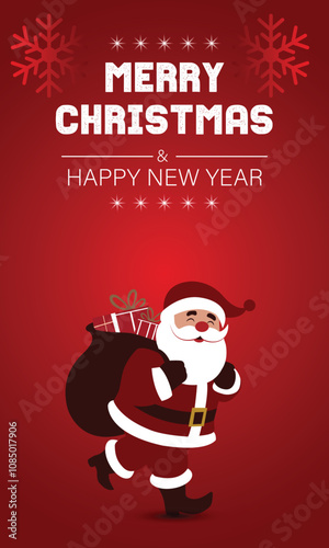 Design a cute Santa Claus greeting card in vector