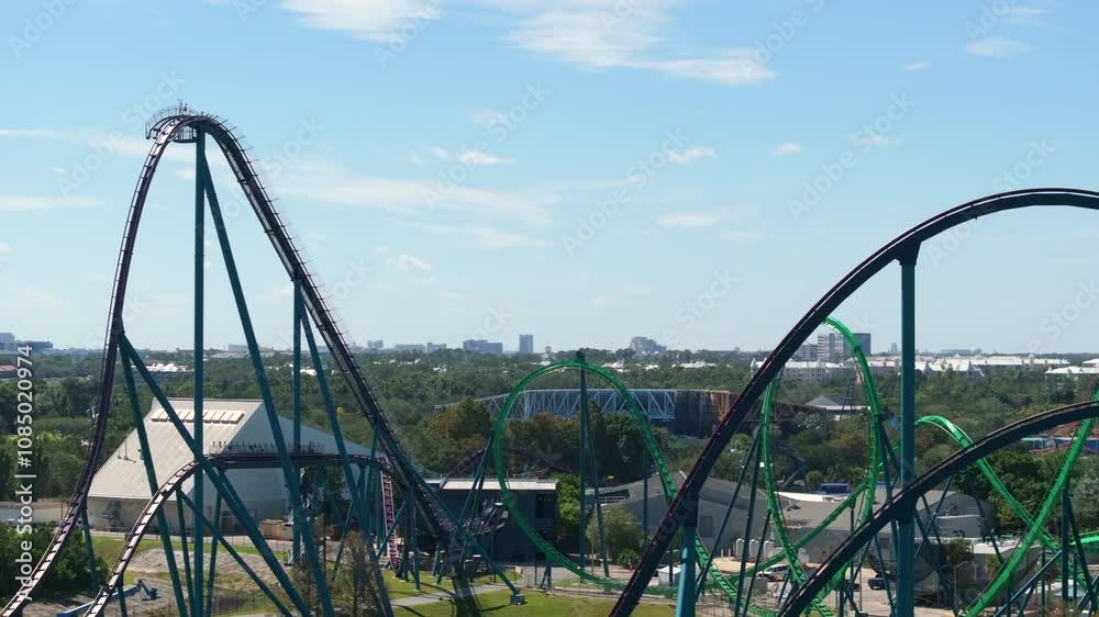 Riding roller coaster at amusement park in Orlando, Florida. Riding roller coaster at amusement park in Orlando, Florida.