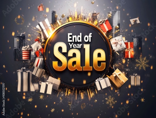 Exciting online shopping event generative ai-powered end of year sale virtual marketplace dynamic environment trendy viewpoint