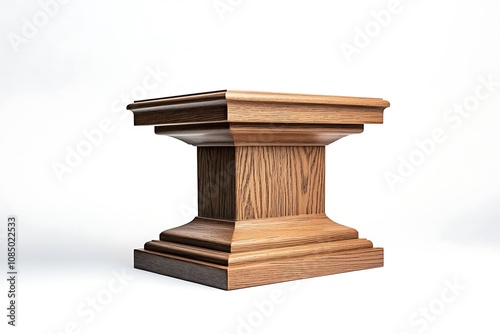 Podium isolated on white background, close up