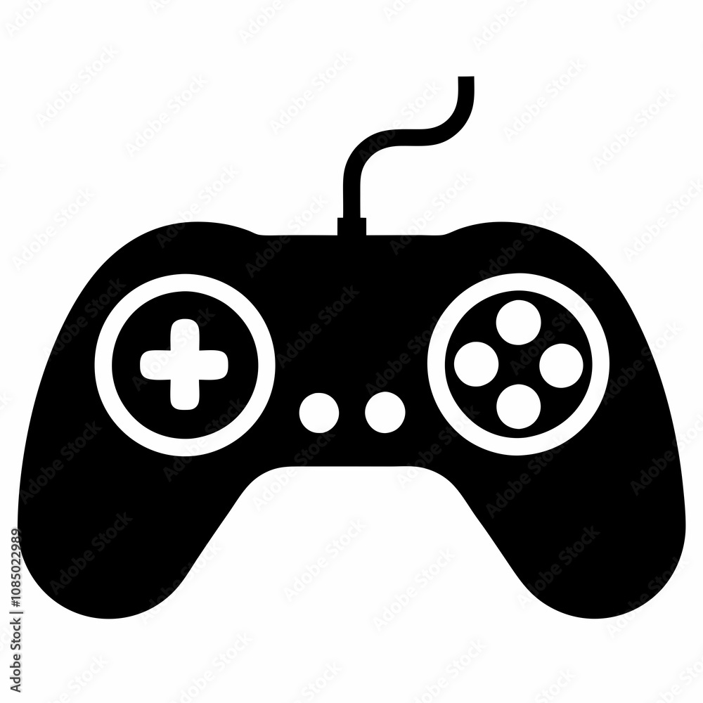 Game controller silhouette vector isolated on white Game controller silhouette vector isolated on white