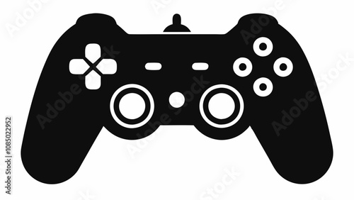 Game controller silhouette vector isolated on white