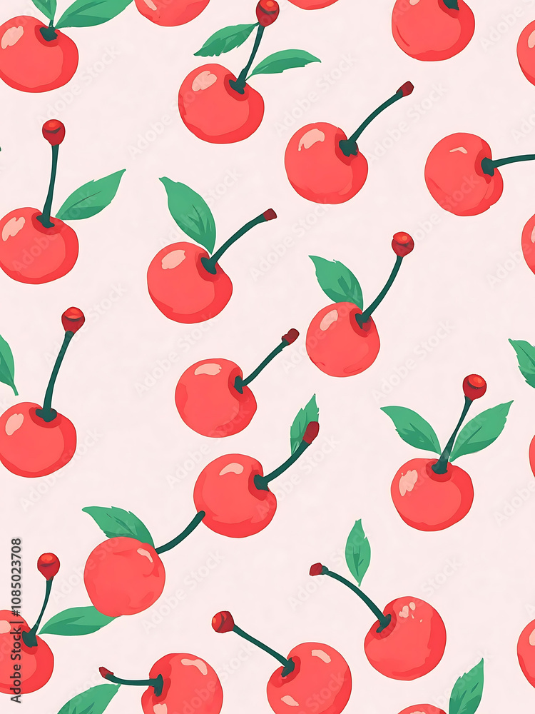 Cherry background pattern illustration Cherry background pattern illustration