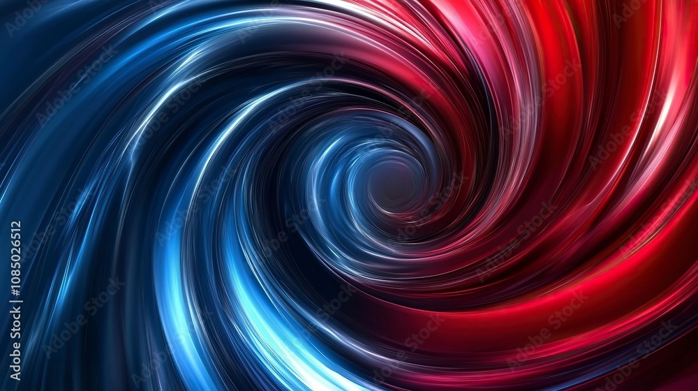 Obraz premium Abstract Red Blue Background Vortex Technological Concept.