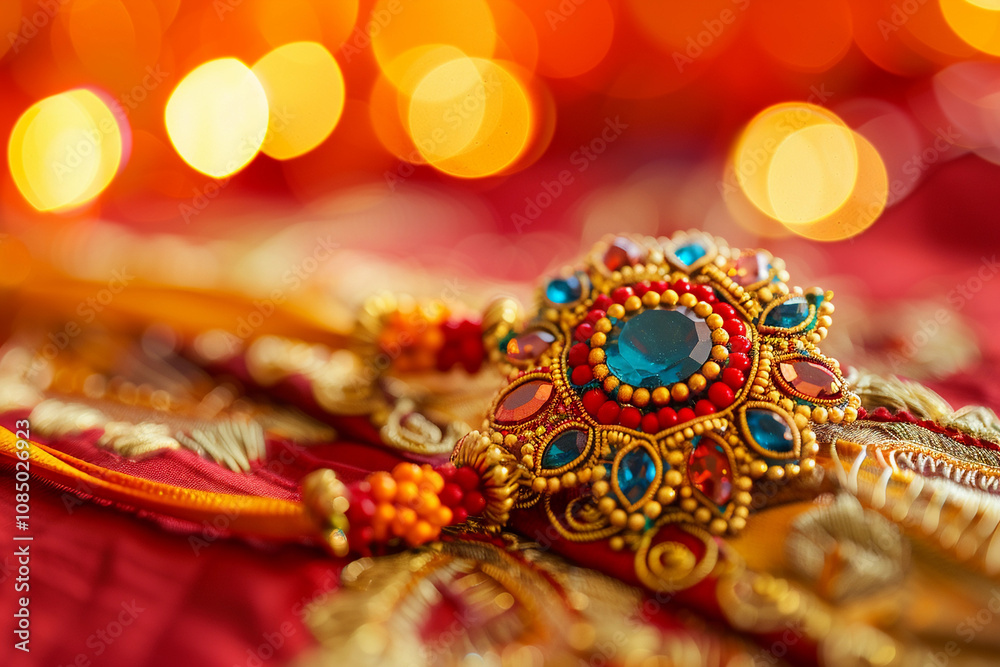 Greeting card with holiday composition for celebrate Raksha Bandhan Greeting card with holiday composition for celebrate Raksha Bandhan