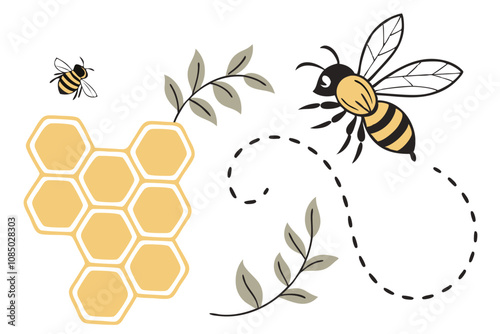 bee and honeycomb