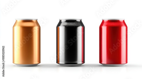 330ml sleek aluminum soda can isolated on a clean white background