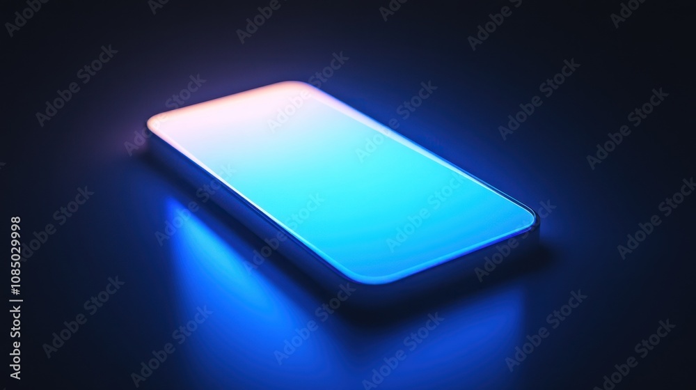 Smartphone with Blue Glow Smartphone with Blue Glow