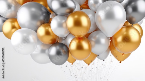 Wallpaper Mural Gold and Silver Balloons Torontodigital.ca