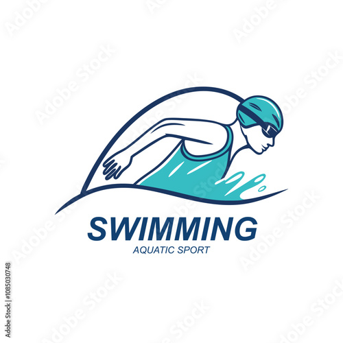 Logo of a swimmer swimming club or swimming school logo design template inspiration