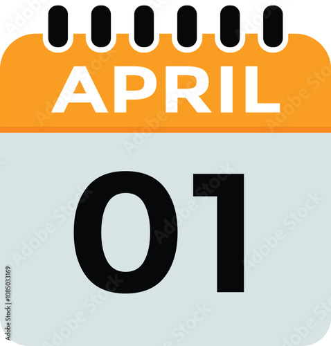  april 1 calendar icon Date Month calendar icon vector illustration