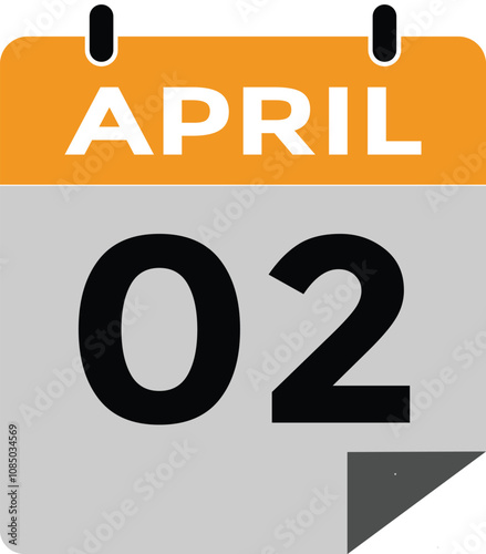  april 1 calendar icon Date Month calendar icon vector illustration
