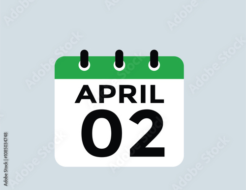  april 2 calendar icon Date Month calendar icon vector illustration
