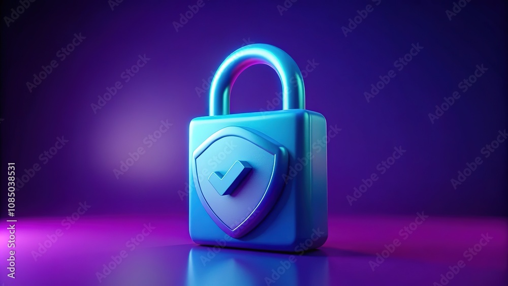 3D Lock & Shield Security - Data Protection Concept 3D Lock & Shield Security - Data Protection Concept