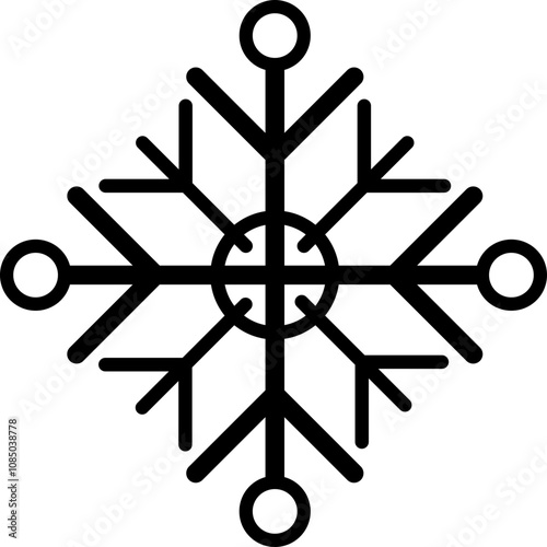 Snowflakes geometry line icon