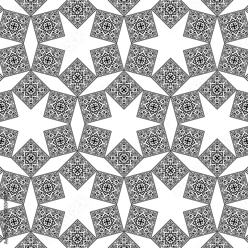 black and white repeating, seamless geometric background pattern