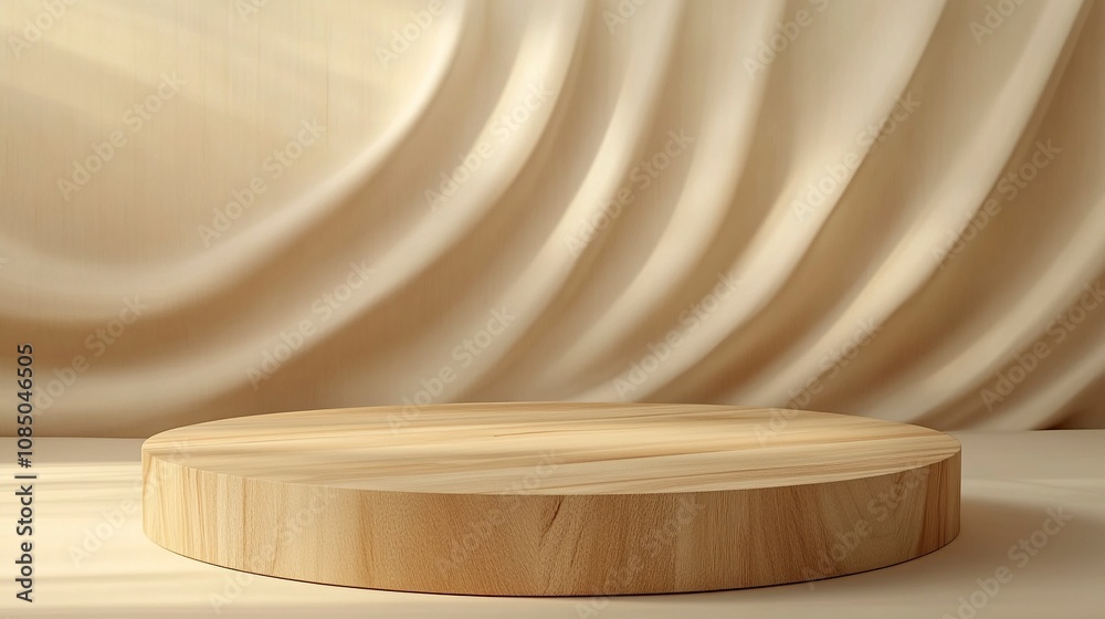 Wood podium, wooden pieces on beige background for cosmetic product mockup. Wood podium, wooden pieces on beige background for cosmetic product mockup.