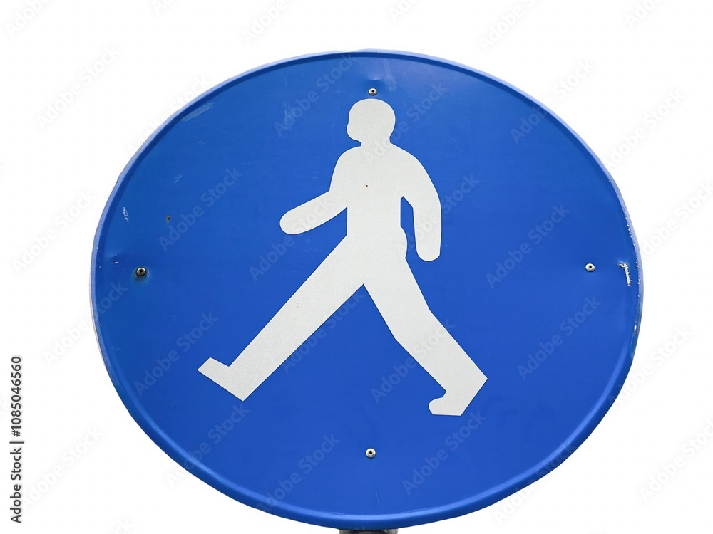 Footpath sign - road sign isolated on white background Footpath sign - road sign isolated on white background