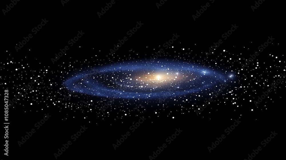 Fototapeta premium A breathtaking view of a spiral galaxy illuminated by countless stars in the night sky