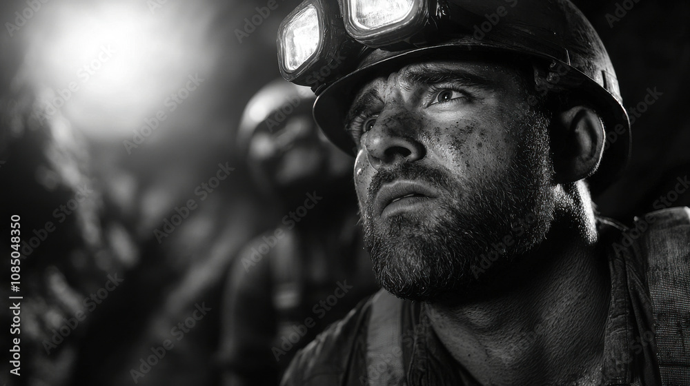 mining engineer inspects underground site, showcasing determination and focus. dimly lit environment highlights challenges faced in mining mining engineer inspects underground site, showcasing determination and focus. dimly lit environment highlights challenges faced in mining