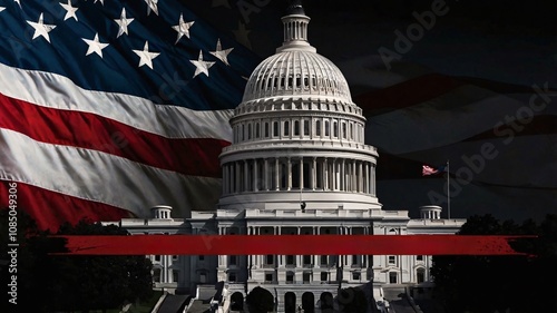 Wallpaper Mural Dystopian Capitol, Power and Patriotism Under a Dark Sky with A Cinematic Glimpse of American Symbolism V2 Torontodigital.ca